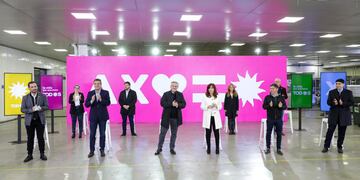 Candidatos del Frente de Todos en Escobar juntos a Alberto Fernandez , Cristina Fernandez de Kirchner Foto Presidencia