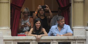 La directora ejecutiva de la ANSES, Fernanda Raverta, presente en el recinto de Diputados. Foto: Federico López Claro.