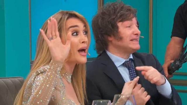 Javier Milei y Fátima Florez en la mesa de Mirtha Legrand