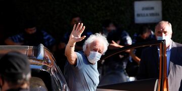 Guillermo Cóppola en la despedida de Diego Maradona.