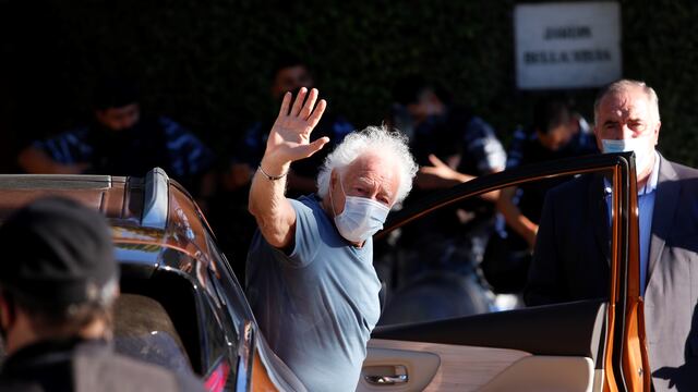 Guillermo Cóppola en la despedida de Diego Maradona.