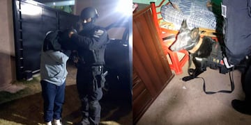 Detuvieron a un hombre que enterraba droga en el patio de su casa.