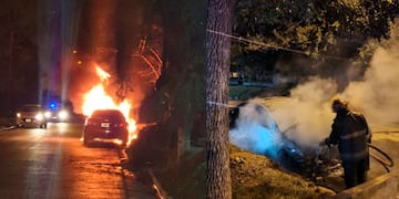 El fuego causó el daño total del coche.