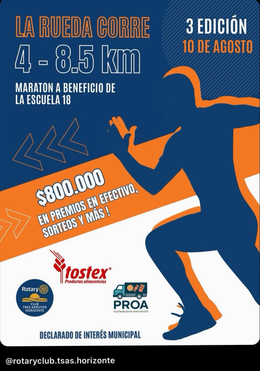 Rotary club Tres Arroyos Horizonte: 3ª edición de La Rueda Corre