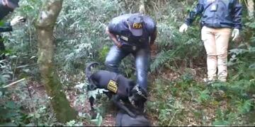 El sospechoso se dio a la fuga entre la vegetación.