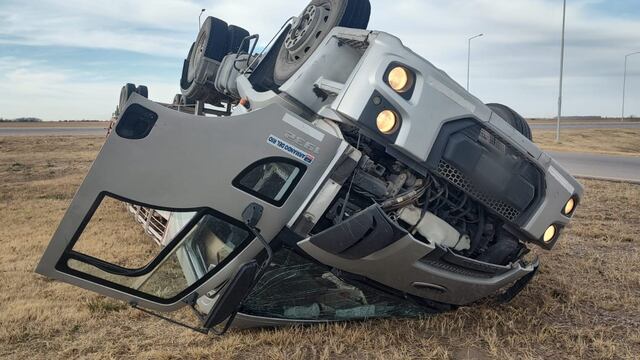 El camión llevaba 60 cerdos. (Policía)