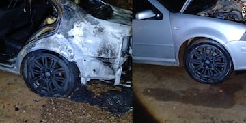 Incendio parcial de un automóvil en El Soberbio durante la madrugada.