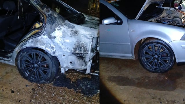 Incendio parcial de un automóvil en El Soberbio durante la madrugada.