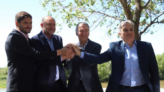 Maximiliano Pullaro, Omar Perotti, Juan Schiaretti y Martín Llaryora. (Ilustrativa)