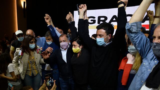 Luis Juez y Rodrigo del Loredo en el bunker de Juntos por Cordoba