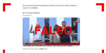 Horacio Rodríguez Larreta no hizo un saludo peronista en el cierre de campaña de Patricia Bullrich en la Ciudad de Buenos Aires.