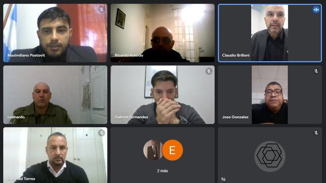 Brilloni junto al Comando Unificado en una reunión por Zoom