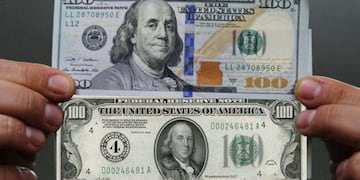 BILLETES. Dólar "cara grande" y "cara chica".