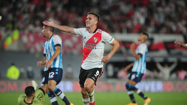 Agustín Palavecino puso el 1-0 de River ante Racing. Foto de Clarín.