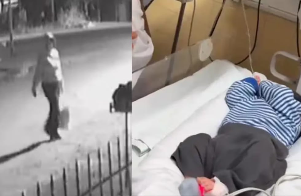 El impactante video del momento en que abandonaron a un bebé recién nacido en una zanja en Quilmes