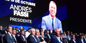 Presentación de la lista de Andrés Fassi para las elecciones de Talleres en el Centro de Convenciones Córdoba.