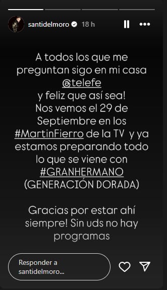 Santiago del Moro sobre su renuncia a Gran Hermano
