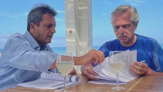 La reunión que mantuvo Alberto Fernández con Massa para "analizar el acuerdo de integración" con Brasil. Foto: Twitter Alberto Fernández.