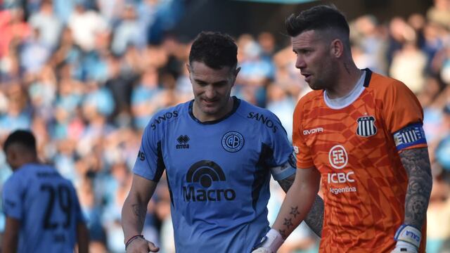 Pablo Vegetti le ganó el mano a mano a Guido Herrera. Los capitanes de Belgrano y Talleres fueron figuras (Javier Ferreyra / La Voz).