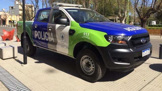 La Policía debió rescatar al delincuente que quedó enganchado en la reja, y luego lo detuvo.