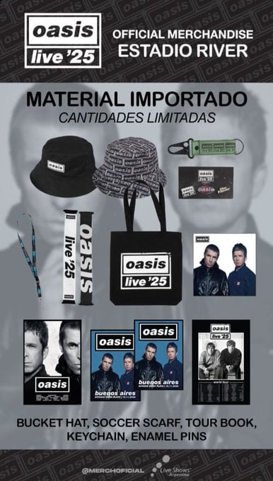 Los productos del merch.