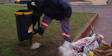 Operativo de limpieza en espacios públicos