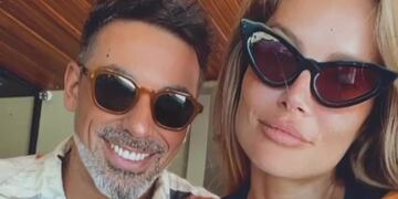 El exfutbolista de Nápoli y PSG compartió la platea con la modelo brasileña.