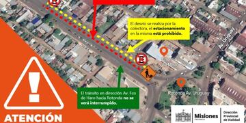 Se mantiene el tránsito reducido en Avenida Quaranta por obras de Travesía Urbana