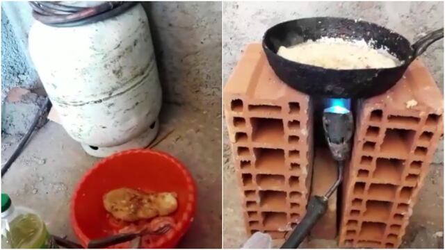 El hombre cordobés se las ingenió para freír las milanesas.