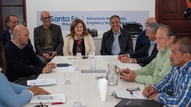 La reunión que mantuvieron los representantes de los docentes con el gobierno provincial.