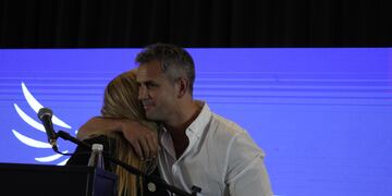 Martín Menem y Karina Milei en el Congreso de La Libertad Avanza en Mar del Plata (Foto: La Libertad Avanza)