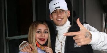 Tamara Báez junto al cantante de cumbia L-Gante.