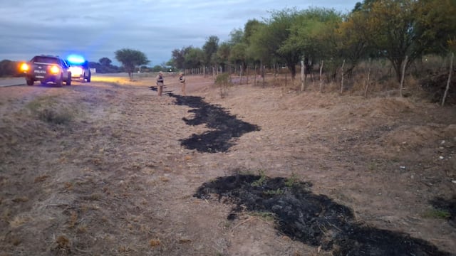 El intento de quema de desmonte en Córdoba.