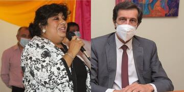 Silvia Vélez, secretaria general ADEP, y Carlos Sadir, ministro de Hacienda de Jujuy.