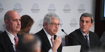 El viceministro de Economía, Gabriel Rubinstein, ante la Comisión de Presupuesto y Hacienda del Senado (Foto: Comunicación Senado)