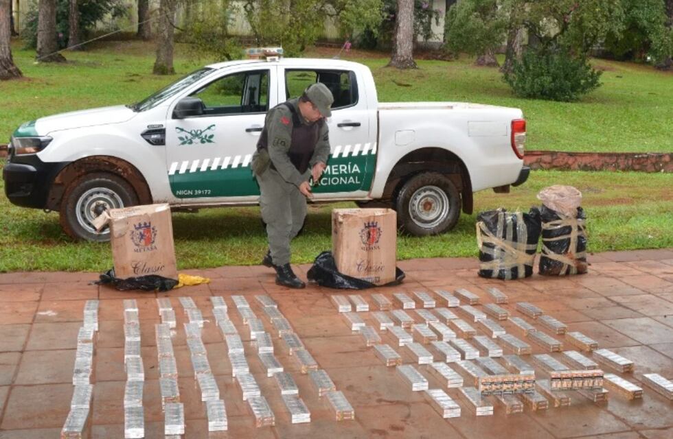 Eldorado: Gendarmería Nacional incautó contrabando de cigarrillos y marihuana