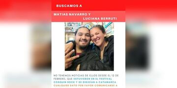 Buscan a una pareja de Neuquén desaparecida en Córdoba (LM Neuquen).