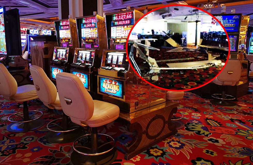 Se cayó el techo del Casino de Villa Carlos Paz y se inundó la sala de monitoreo