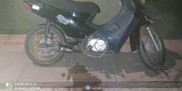 Moto secuestrada por la policia de Arroyito