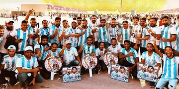 Algunos de los miembros del Argentina Fans Qatar