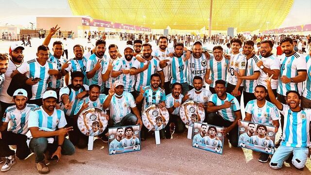 Algunos de los miembros del Argentina Fans Qatar