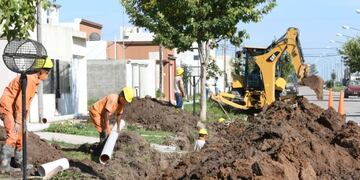 Obra de cloacas en Rafaela