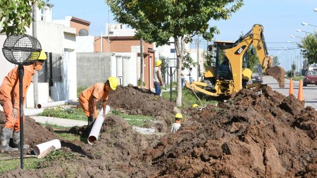 Obra de cloacas en Rafaela