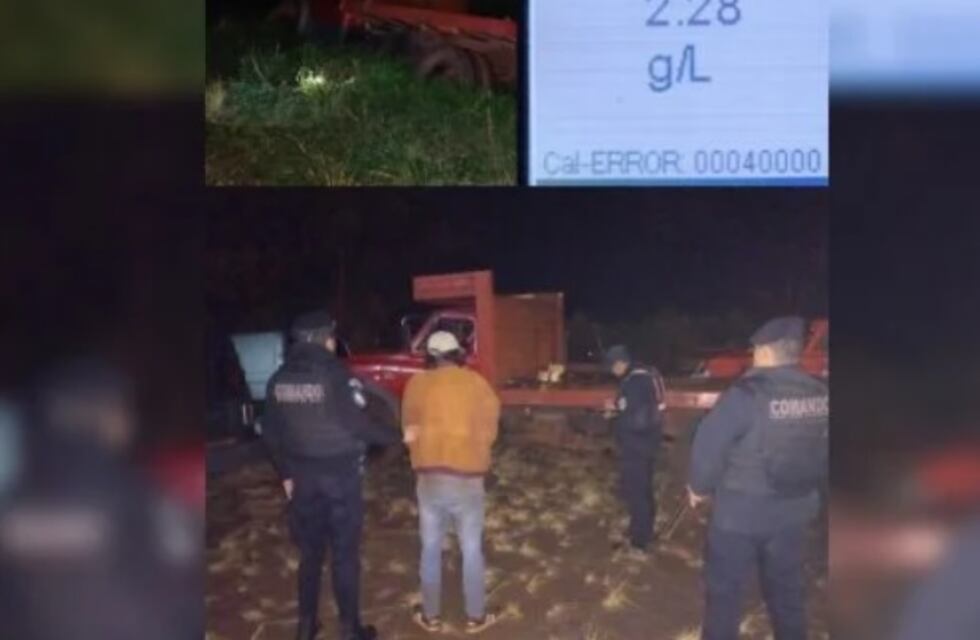 Alcohol al volante en Aristóbulo del Valle: conducía ebrio y chocó contra un árbol