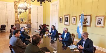 El presidente Alberto Fernández encabezó una reunión del Gabinete Económico en la Casa Rosada. (Presidencia)