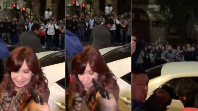 Así fue el momento en que la gatillaron a Cristina Kirchner cuando llegaba a su casa.