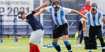 Argentina derrotó 4-3 a Tailandia en el Grand Prix de Tokio, fútbol para ciegos.