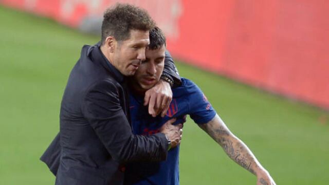 Simeone y Acosta, en el Atlético de Madrid, que marcha puntero en la Liga española.