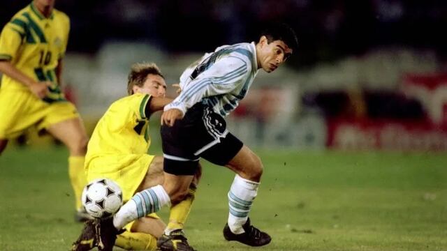 Diego Armando Maradona, presente en el repechaje ante Australia en 1993.