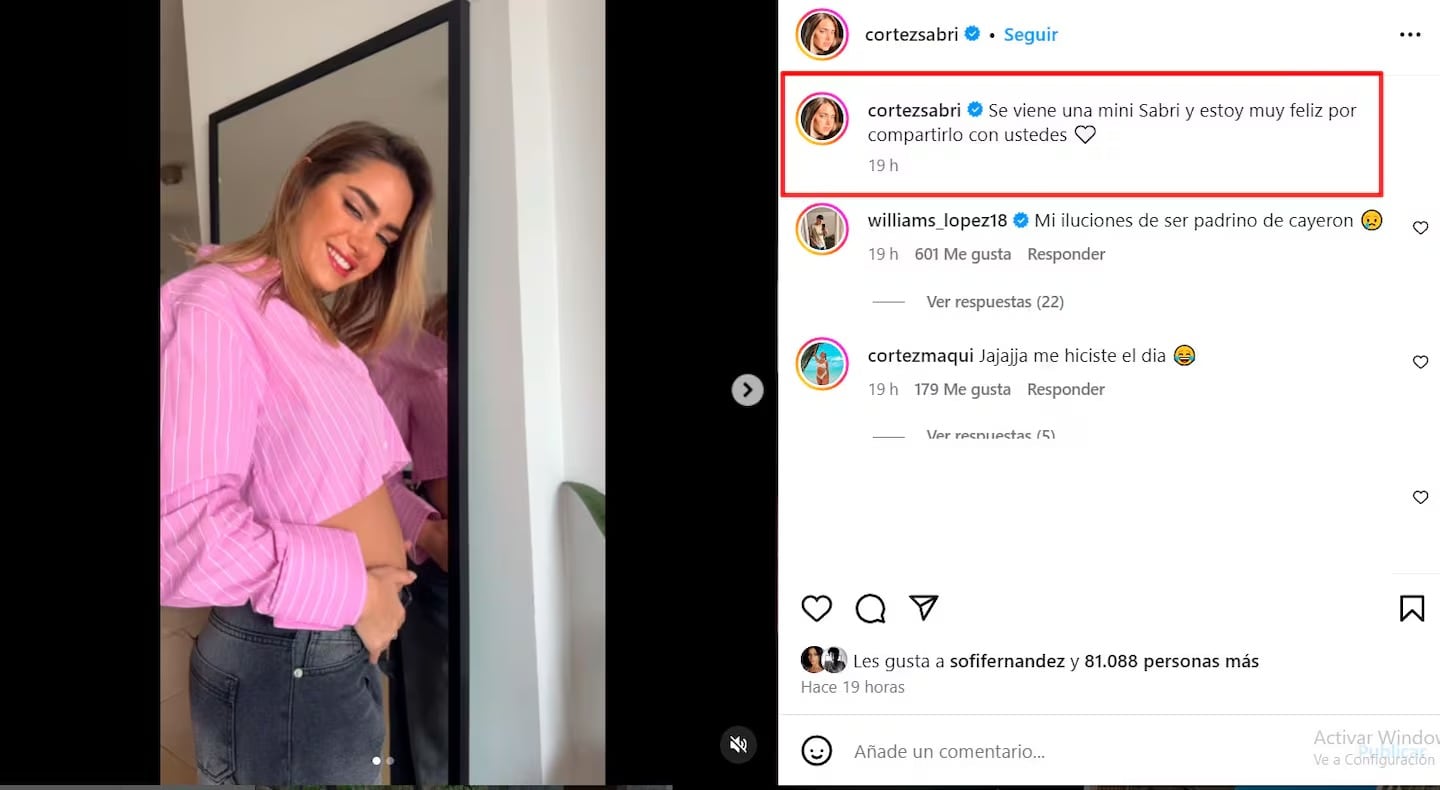 Sabrina de Gran Hermano sobre su condición actual.